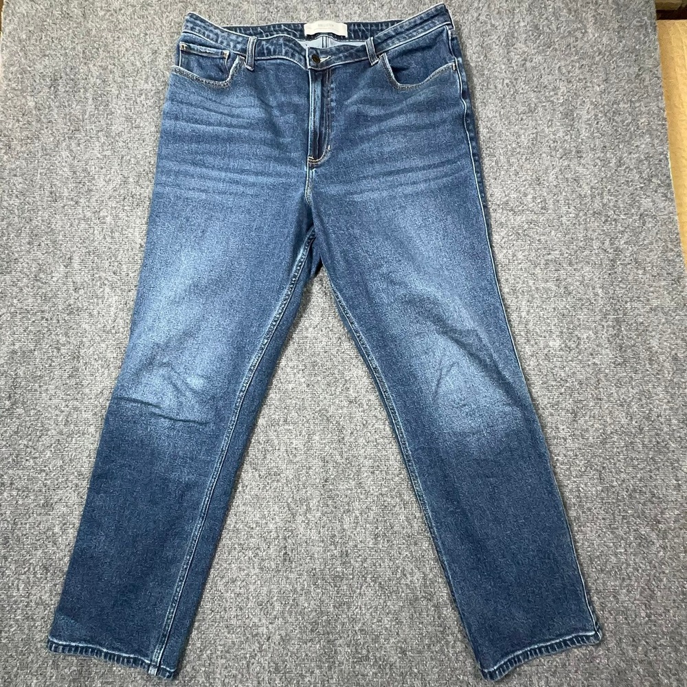 Hollister Ultra High-Rise 90s Straight Jeans Womens 16L W33 Long Medium Wash